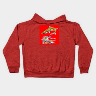 the red hunters in animal wildlife Kids Hoodie